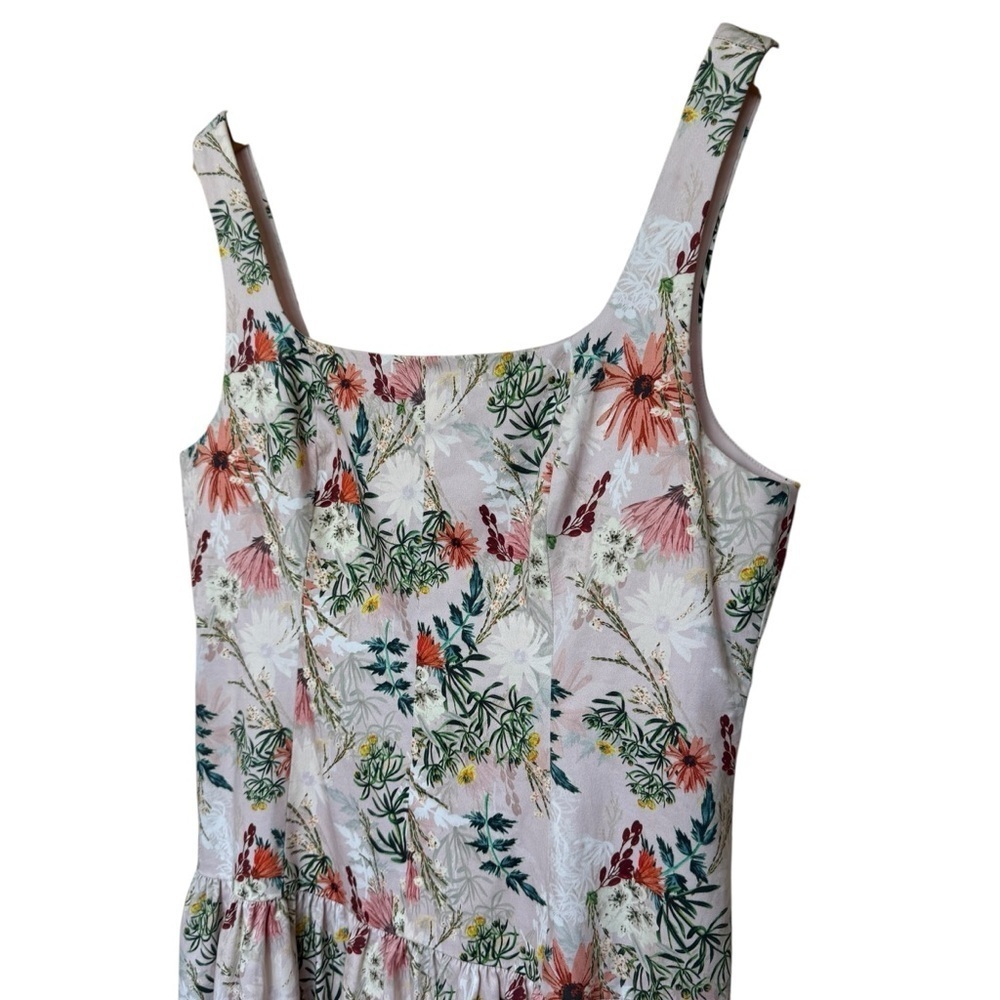 Antonio Melani Women's Pink Floral A-Line Sleeveless Dress Size 12 Tropical